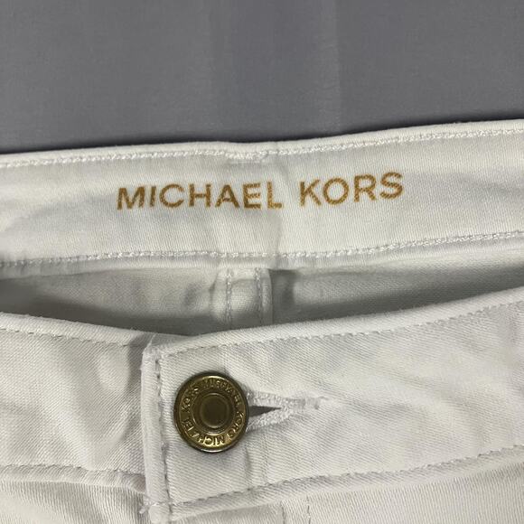 Michael Kors Izzy Cropped Skinny Jeans Womens 14 Stretch Denim Pants Stains - Picture 2 of 16
